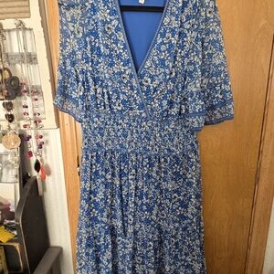 Studio Blue Floral Midi Dress